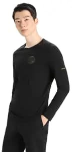 Термофутболка з довгим рукавом ICEBREAKER 200 Oasis LS Crewe Alps 3D MEN BLACK S