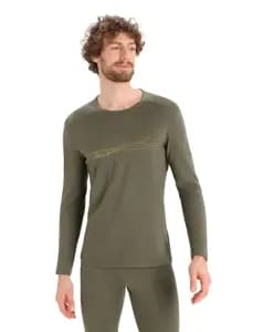 Термофутболка з довгим рукавом ICEBREAKER 200 Oasis LS Crewe Ski Stripes MEN LODEN S