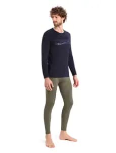 Термофутболка з довгим рукавом ICEBREAKER 200 Oasis LS Crewe Ski Stripes MEN MIDNIGHT S