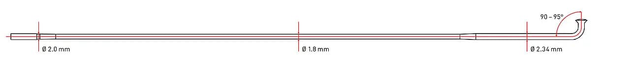 Спицы изогнутые DT Alpine III Standard 2.0/1.8/2.34 mm x 261mm (Чорний) х100шт