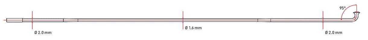 Спицы изогнутые DT Competition Race Standard 2.0/1.6/2.0 mm x 288mm (Чорний) х100шт