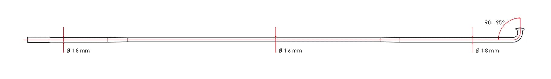 Шприхи DT SWISS Competition 1.8/1.6/1.8 x 294мм х 100шт (Чорний)