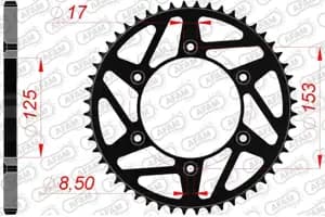 Зірка AFAM 520 K-Steel Chainwheel - Honda [Black], 47z