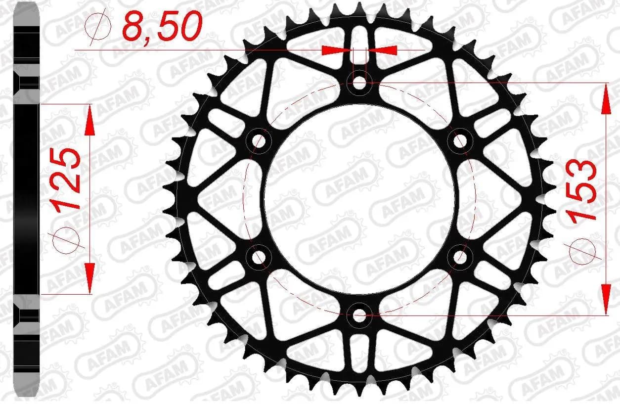 Зірка AFAM 520 SLK-Steel Chainwheel - Honda [Black], 47z