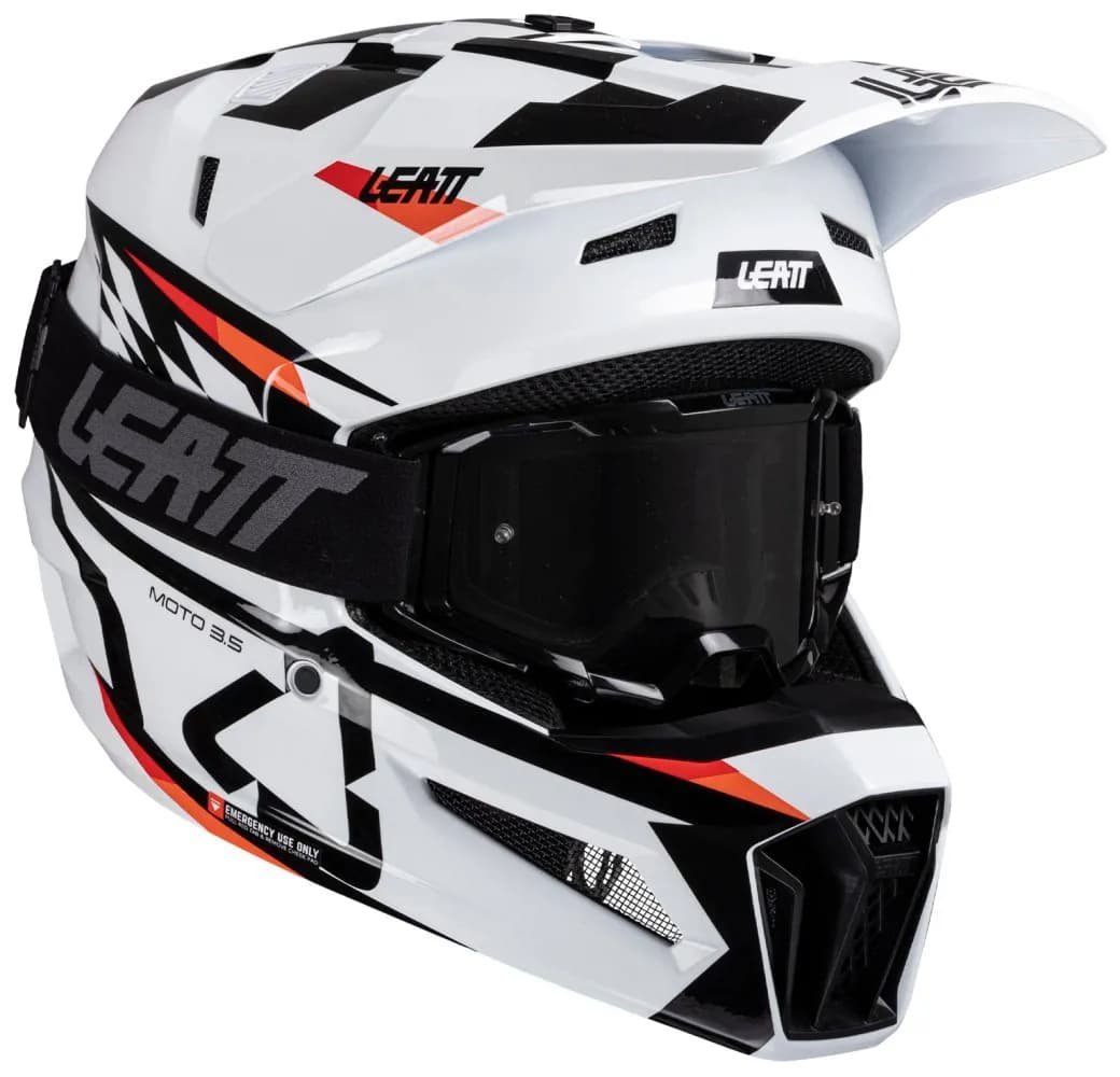 Шолом LEATT Moto 3.5 Helmet + Goggle [White], XS