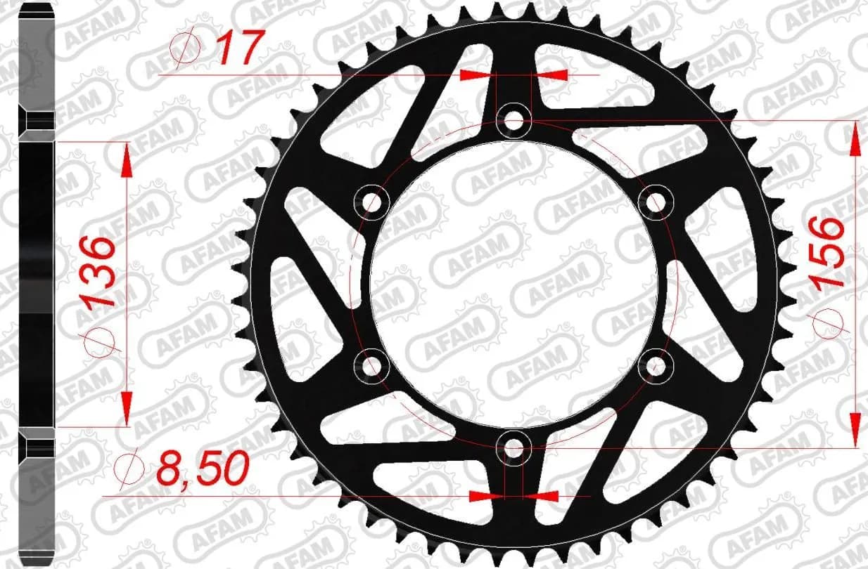 Зірка AFAM 520 K-Steel Chainwheel - Sherco [Black], 48z