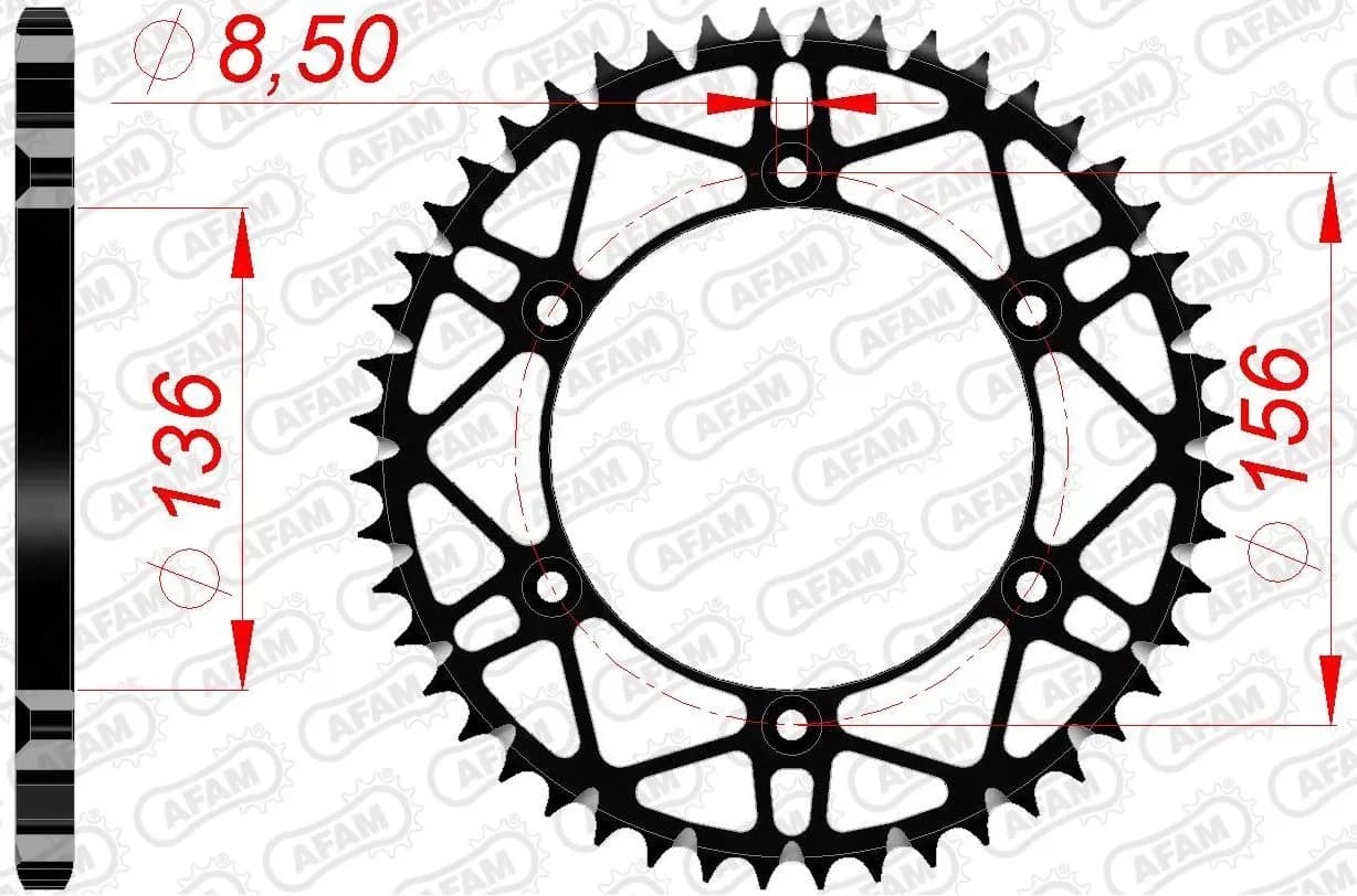 Зірка AFAM 520 SLK-Steel Chainwheel - Sherco [Black], 51z