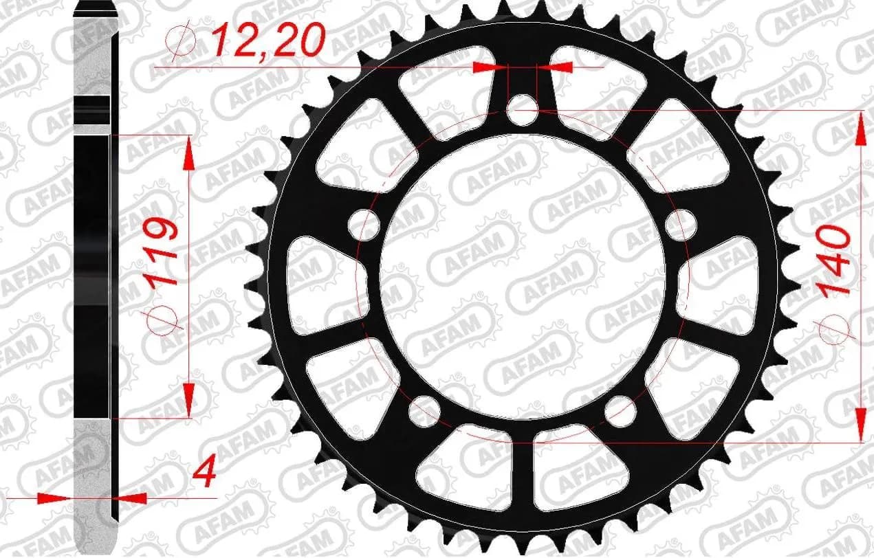 Зірка AFAM 525 Steel Chainwheel - BMW [Black], 45z