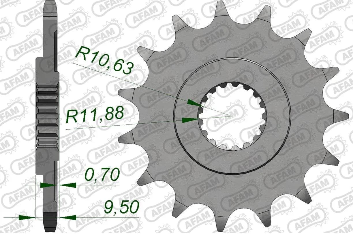 Зірка AFAM 520 Sprocket - Honda, 15z