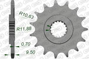 Зірка AFAM 520 Sprocket - Honda, 15z