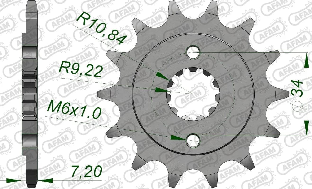 Зірка AFAM 520 Sprocket - Honda, 14z