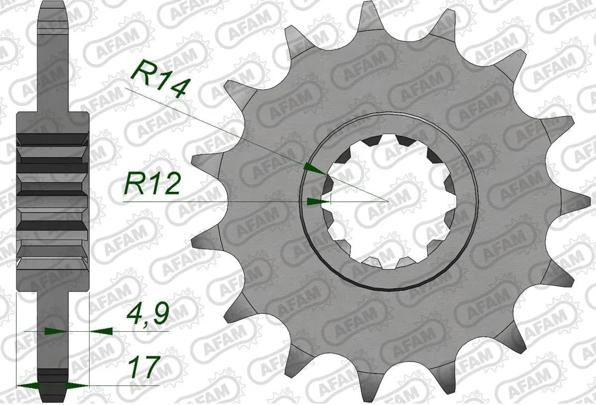 Зірка AFAM 525 Sprocket - Honda, 15z