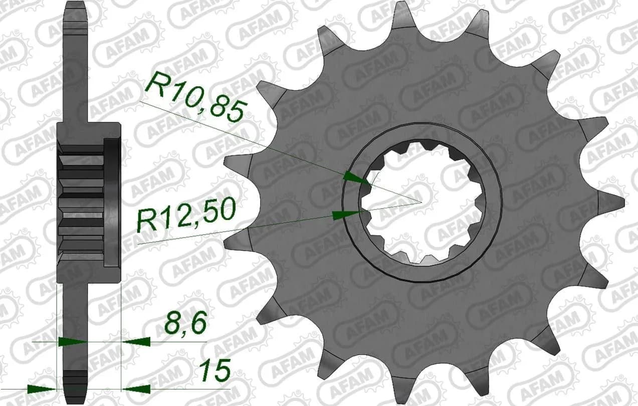 Зірка AFAM 520 Sprocket - Kawasaki, 15z
