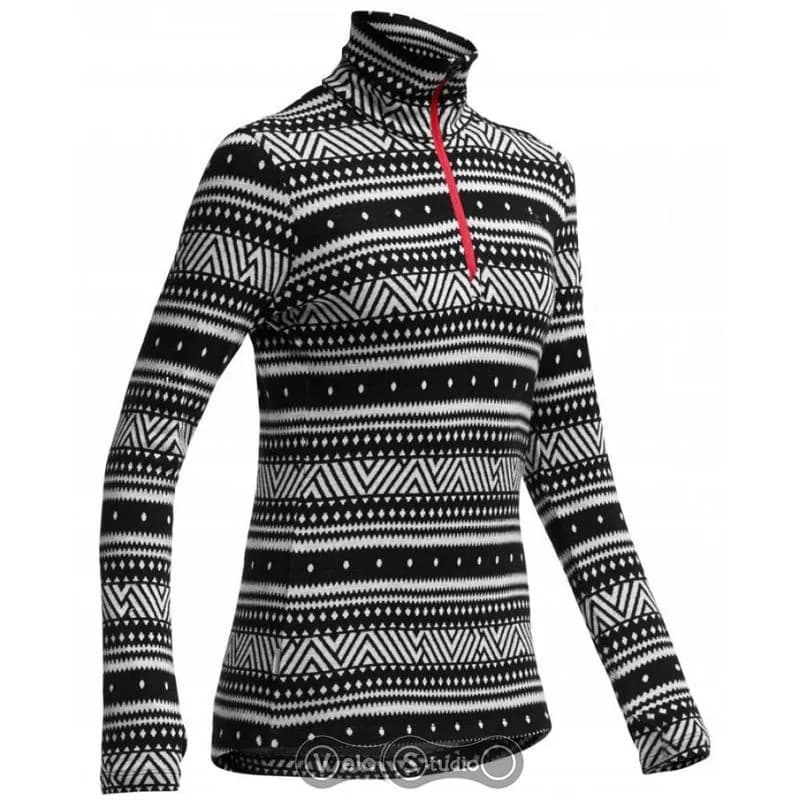 Термокофта ICEBREAKER Atom LS Zip WMN black/snow S