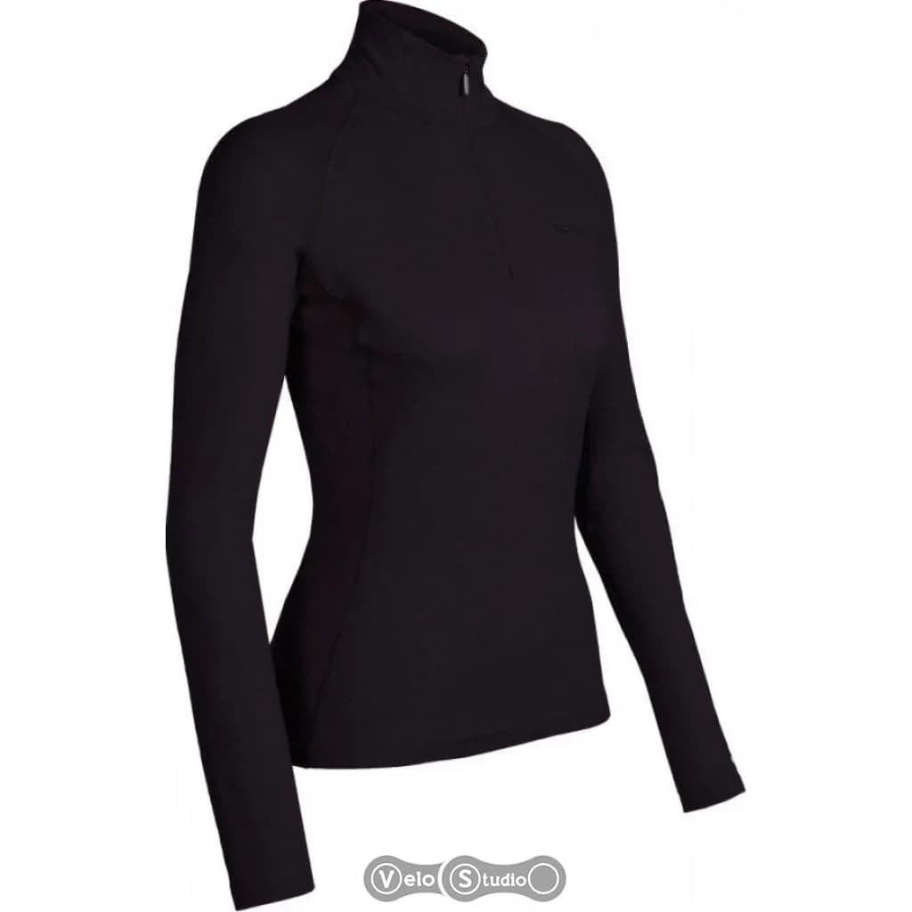 Термофутболка з довгим рукавом ICEBREAKER BF 200 Chakra Zip WMN black L