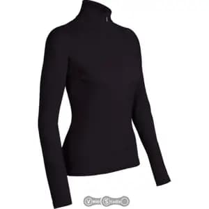 Термофутболка з довгим рукавом ICEBREAKER BF 200 Chakra Zip WMN black L