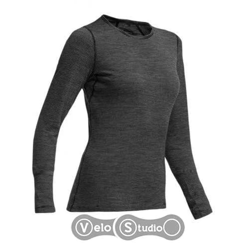 Термофутболка з довгим рукавом ICEBREAKER BF 200 Oasis LS Crewe WMN black/snow M