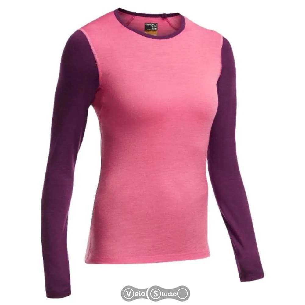 Термофутболка з довгим рукавом ICEBREAKER BF 200 Oasis LS Crewe WMN Shocking/Maroon S