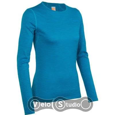 Термофутболка з довгим рукавом ICEBREAKER BF 200 Oasis LS Crewe WMN Stripe cruise overdye L