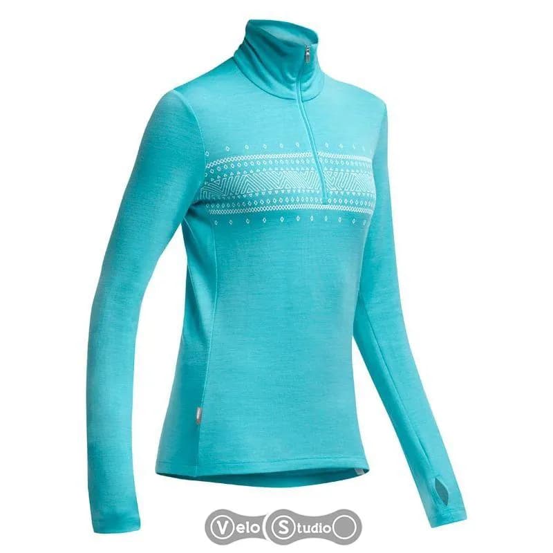 Термофутболка з довгим рукавом ICEBREAKER BF 260 Tech Top LS Half Zip WMN glacier/white M