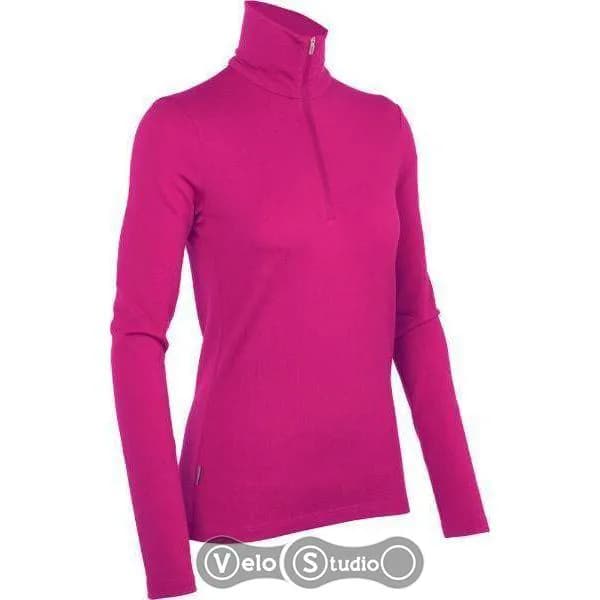 Термофутболка з довгим рукавом ICEBREAKER BF 260 Tech Top LS Half Zip WMN magenta S