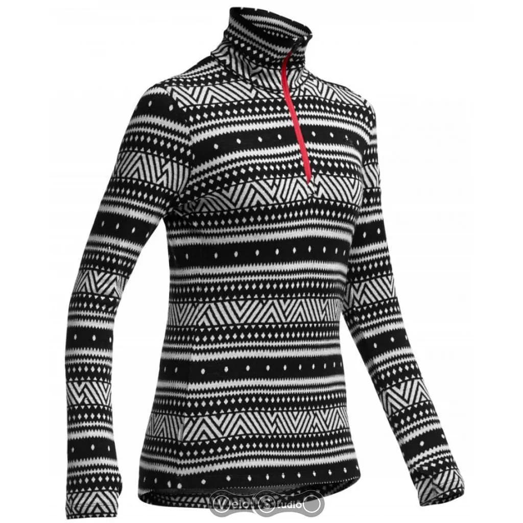 Термофутболка з довгим рукавом ICEBREAKER BF 260 Vertex LS Half Zip WMN black/snow/garnet S