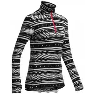 Термофутболка з довгим рукавом ICEBREAKER BF 260 Vertex LS Half Zip WMN black/snow/garnet S