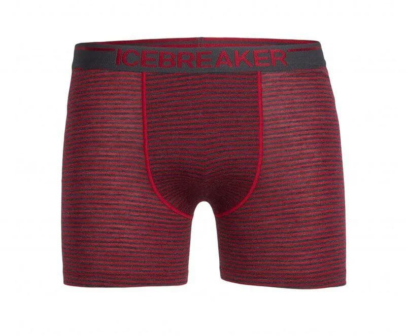 Труси ICEBREAKER BF 150 Anatomica Boxers MEN stripe oxblood/jet hthr S