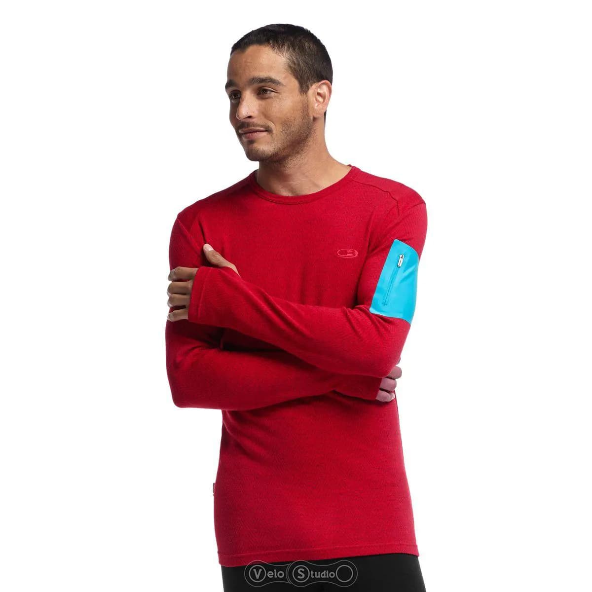 Термофутболка з довгим рукавом ICEBREAKER BF 260 Apex LS Crewe mountain Icon MEN rocket/aegean L