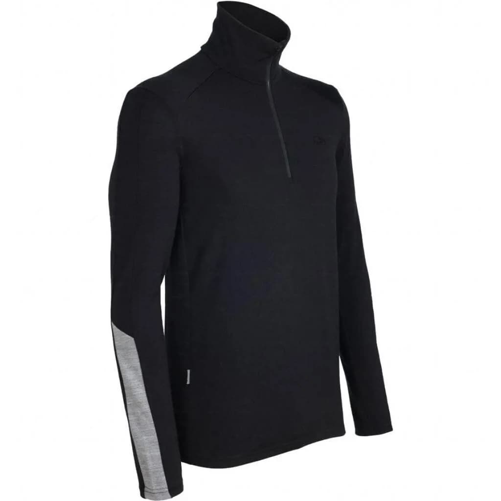 Термофутболка з довгим рукавом ICEBREAKER BF 260 Apex LS Half Zip MEN black/metro S