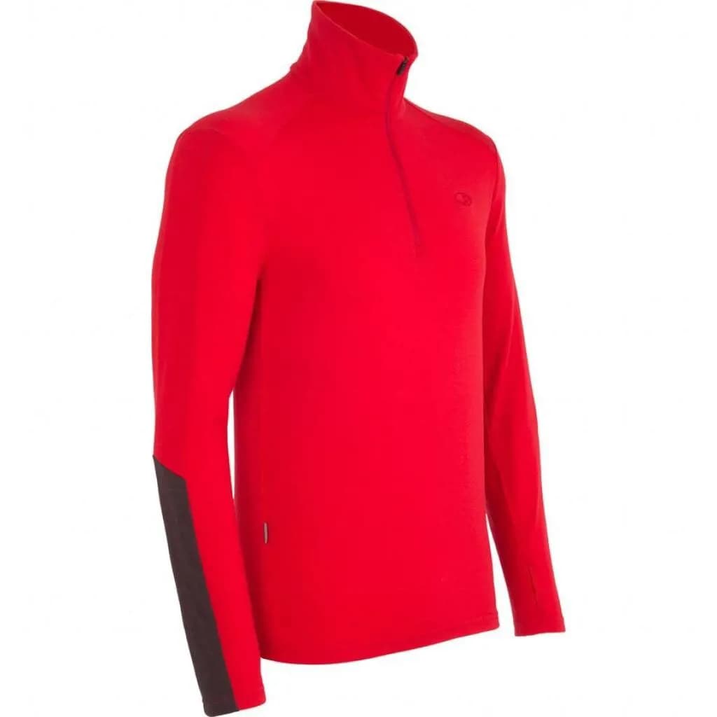 Термофутболка з довгим рукавом ICEBREAKER BF 260 Apex LS Half Zip MEN rocket/walnut S