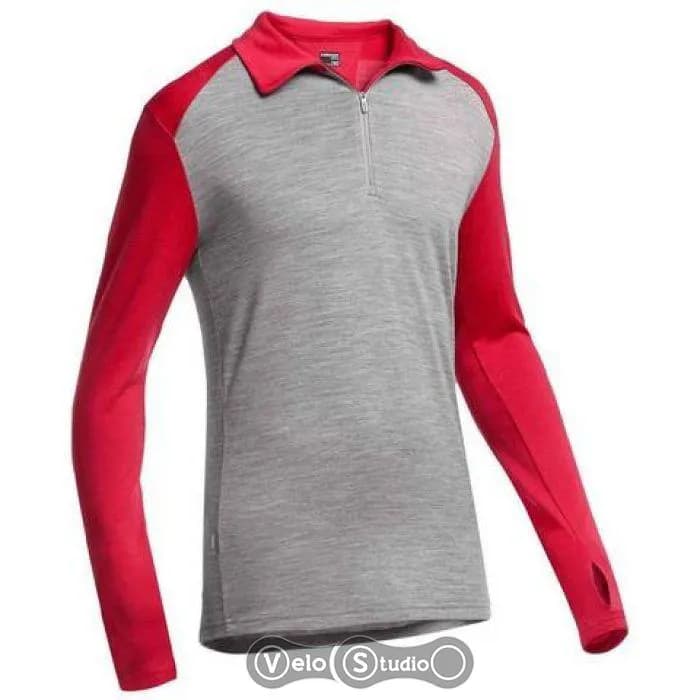 Термофутболка з довгим рукавом ICEBREAKER BF 260 Tech LS Half Zip MEN metro hthr/rocket XL