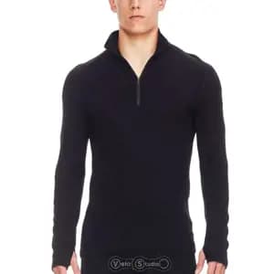 Термофутболка з довгим рукавом ICEBREAKER Tech Top LS HZ Crewe MEN black L