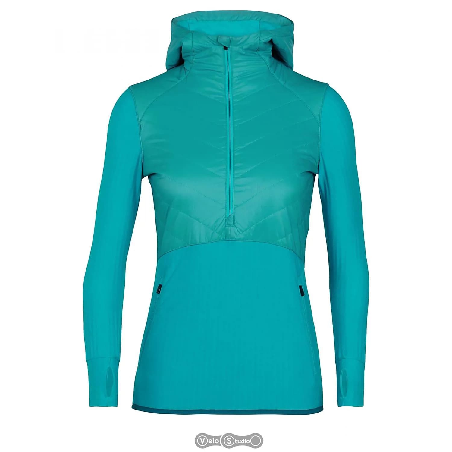 Термокофта ICEBREAKER Descender Hybrid LS Half Zip Hood / ARCTIC TEAL/Kingfis S (зразок)