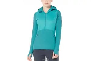 Термокофта ICEBREAKER Descender Hybrid LS Half Zip Hood / ARCTIC TEAL/Kingfis S (зразок)