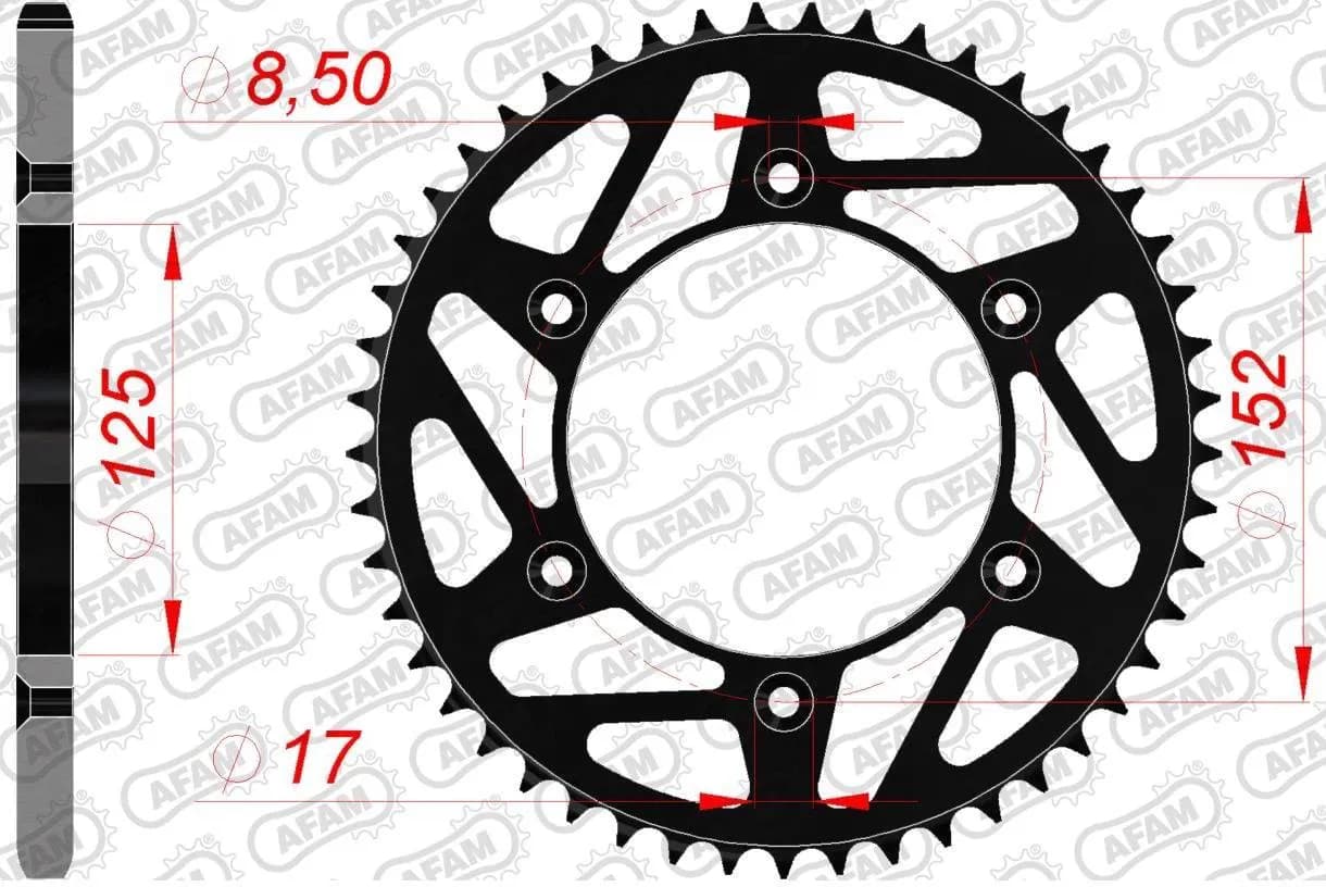 Зірка AFAM 520 K-Steel Chainwheel - Beta [Black], 52z