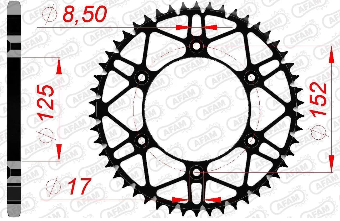 Зірка AFAM 520 SLK-Steel Chainwheel - Beta [Black], 50z