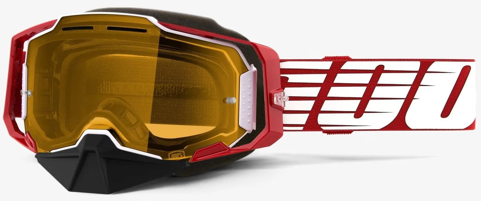 Окуляри 100% ARMEGA Snowmobile Goggle [Oversized Deep Red], Dual Yellow Lens