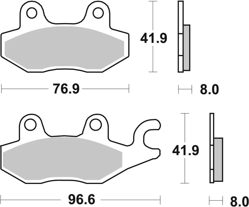 Гальмівні колодки SBS Racing Brake Pads, EVO Sinter/Sinter