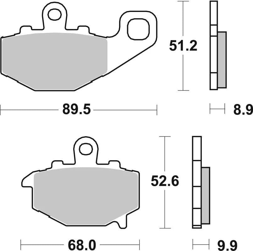 Гальмівні колодки SBS Racing Rear Brake Pads, Carbon Tech
