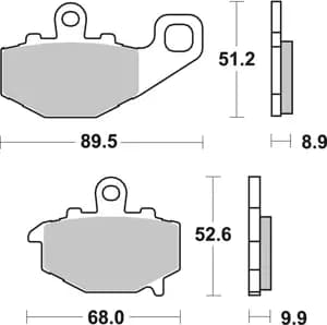 Гальмівні колодки SBS Racing Rear Brake Pads, Carbon Tech
