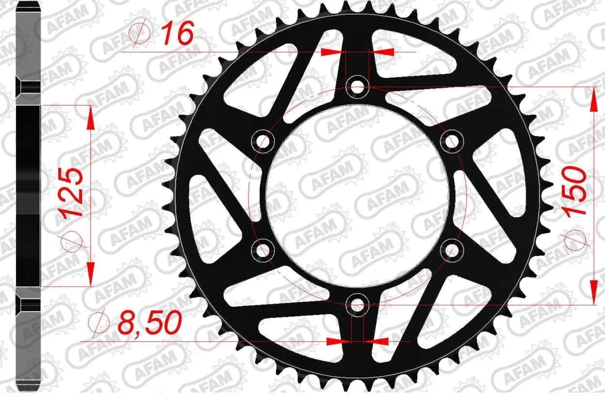 Зірка AFAM 520 K-Steel Chainwheel - KTM [Black], 48z