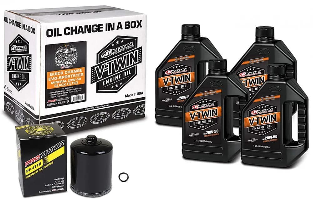Комплект Maxima V-TWIN SPORTSTER® Quick Change Kit - Mineral [Black], 20w-50