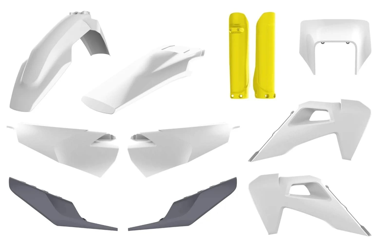 Пластик Polisport ENDURO kit - Husqvarna (20-) [White/Yellow], Husqvarna