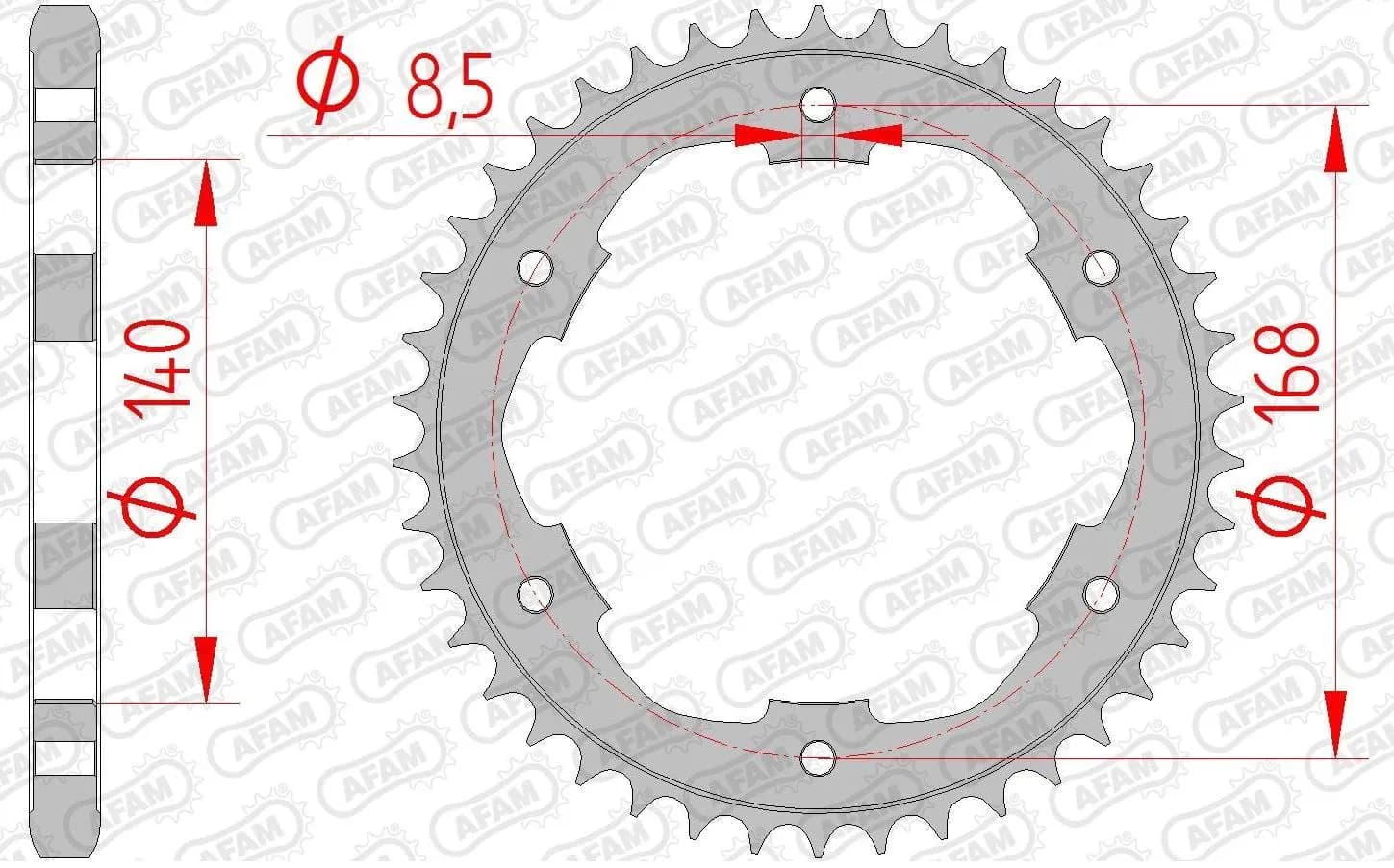 Зірка AFAM 525 Steel Chainwheel - BMW [Silver], 41z
