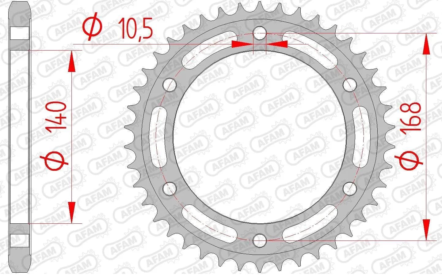 Зірка AFAM 525 Steel Chainwheel - BMW [Black], 47z