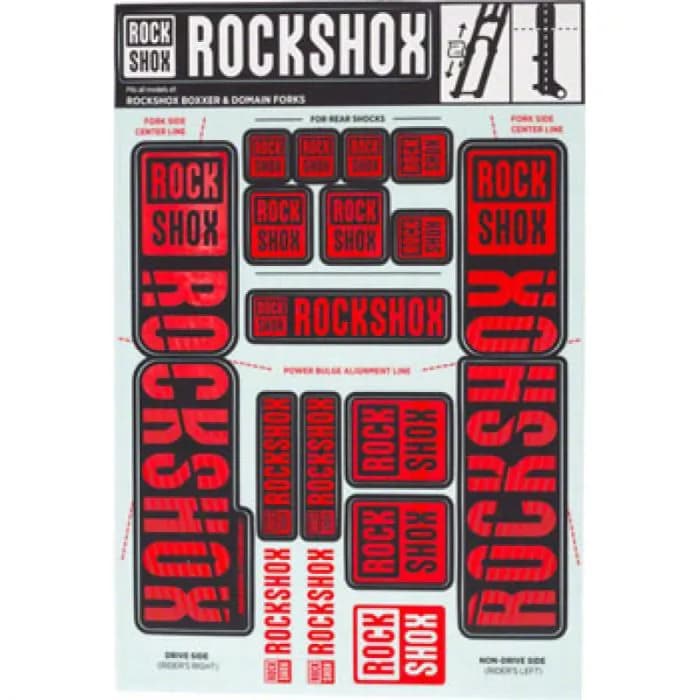 Набір наліпок RockShox KIT 35MM DC SILVER/RED BXR
