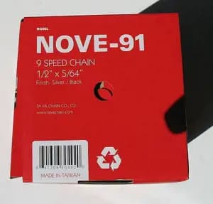 Ланцюг TAYA NOVE-91 Chain - 9sp (30m) [Silver/Black]