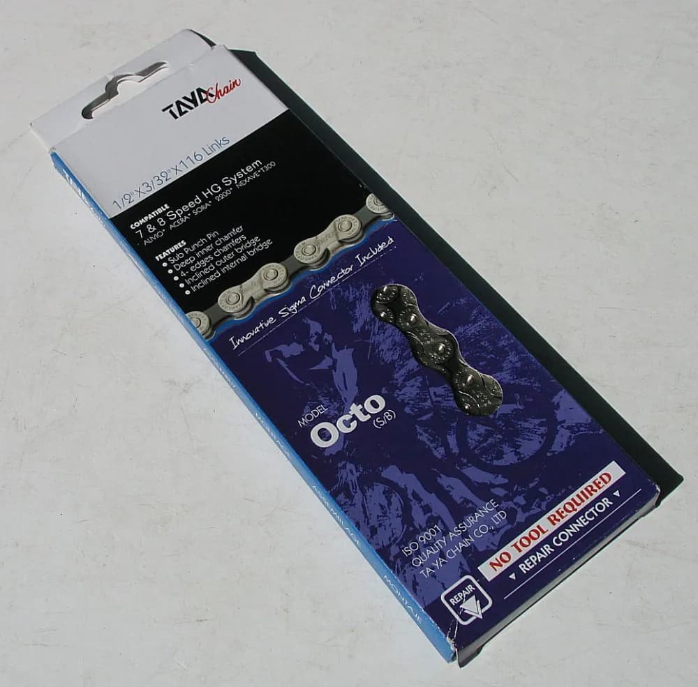 Ланцюг TAYA OCTO Chain - 7/8sp [Silver/Black]