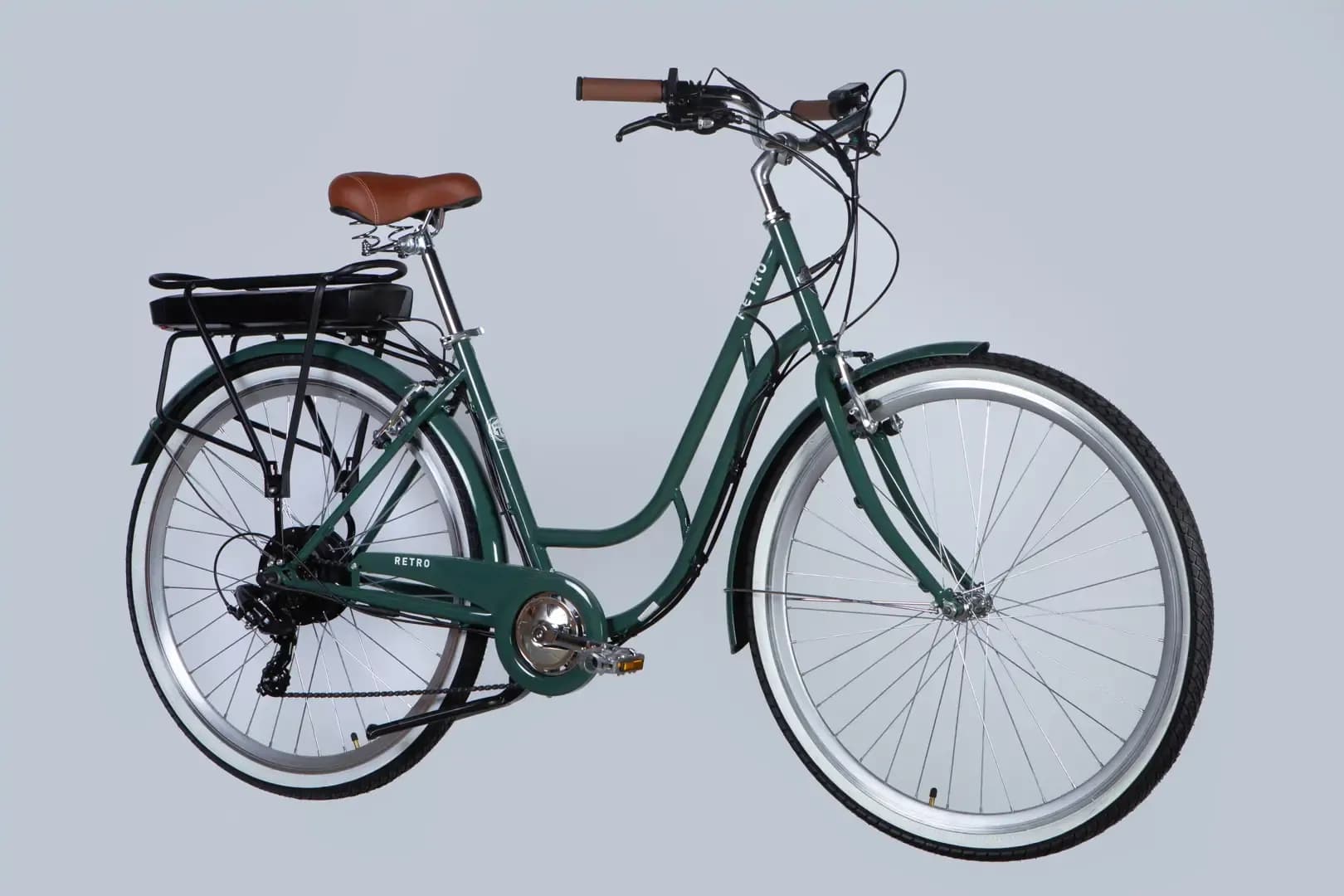 Велосипед з електроприводом 28" ST Dorozhnik eRETRO Vbr FR рама-19" 36B 13А*г 500Вт зелено-сірий 2026